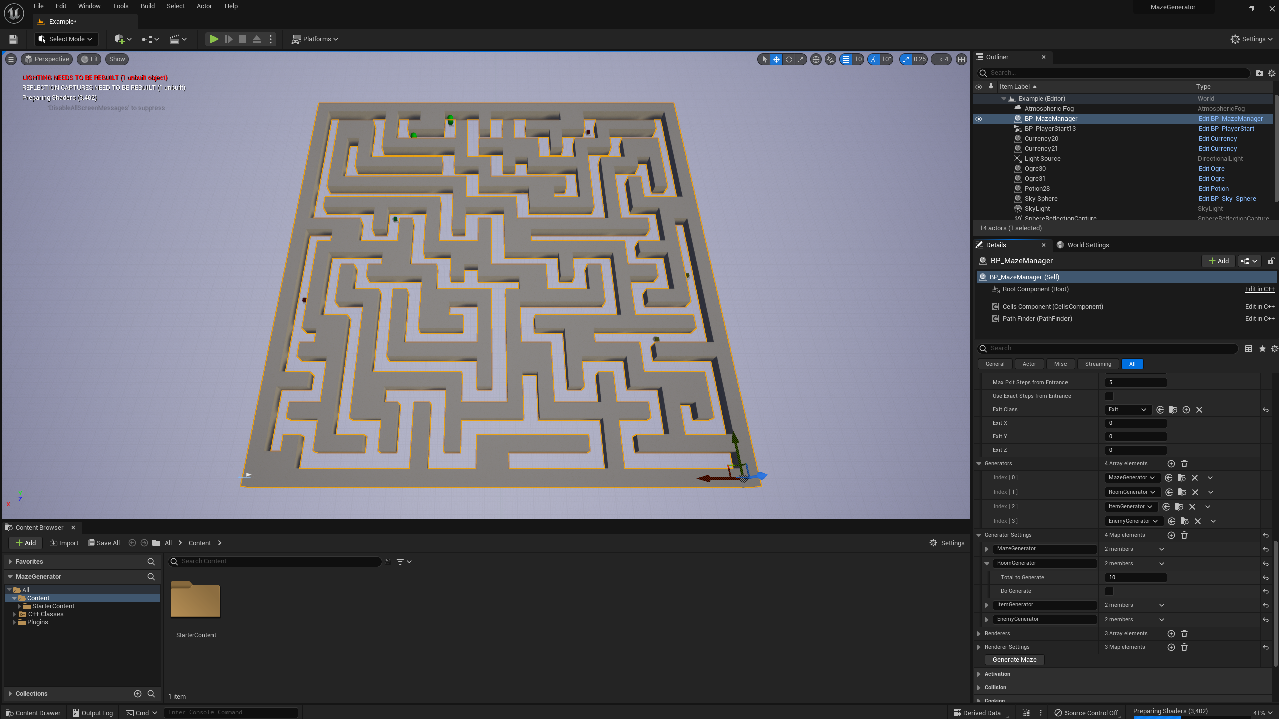 Procedural dungeon layout preview